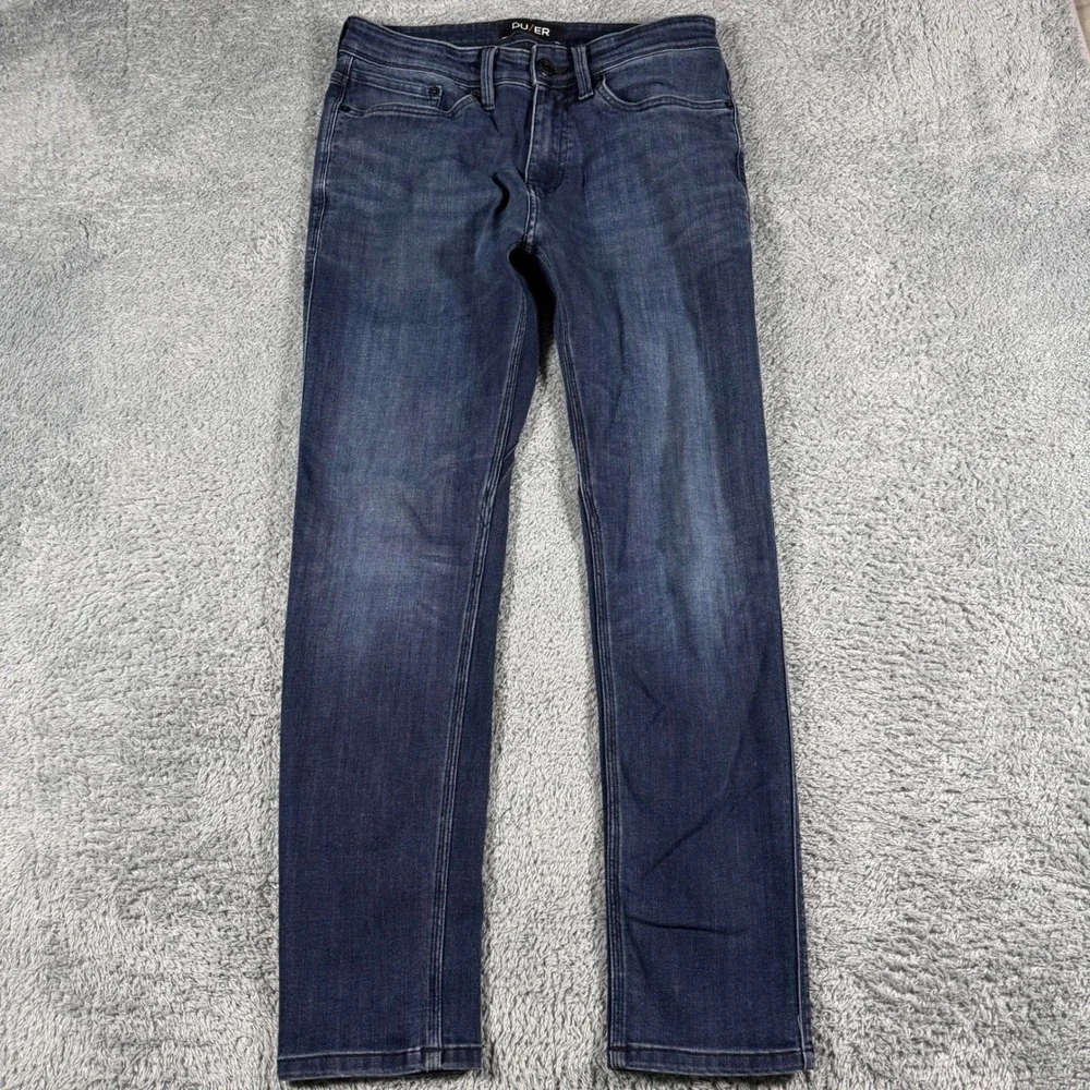 DU/ER L2X Slim Fit Jeans Mens 30x30 (30x29) Dark Wash Blue Performance Denim - Picture 3 of 8